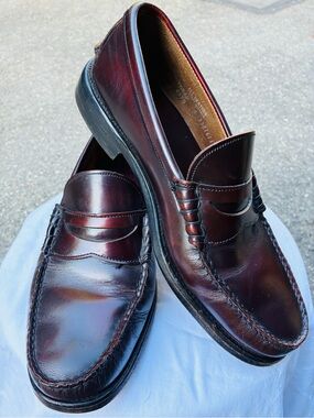 Hanover Burgundy Penny Loafers, Size 10.5